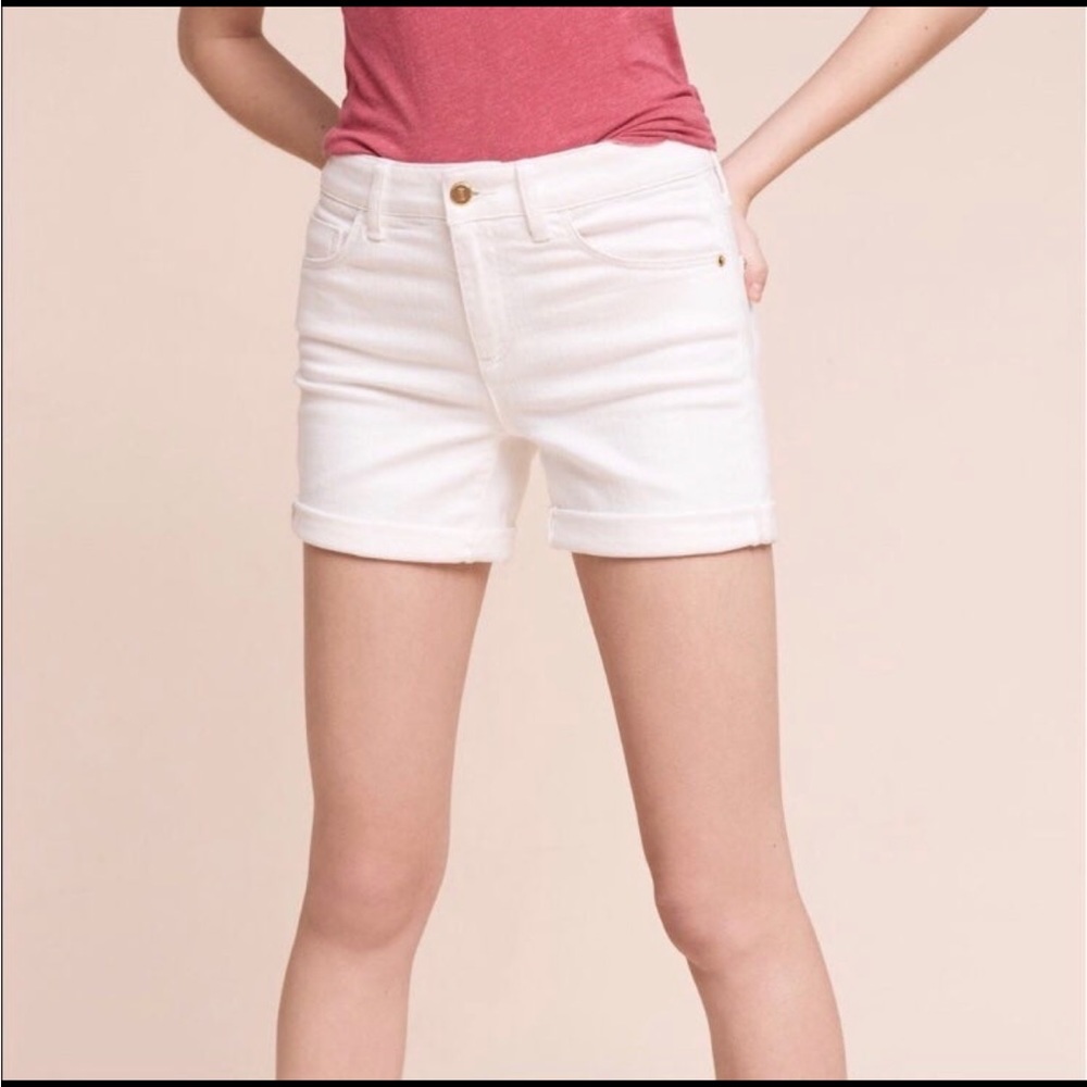 Anthropologie White Classic Jean Shorts